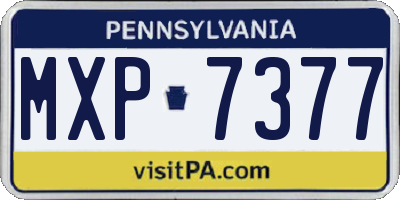 PA license plate MXP7377