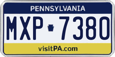 PA license plate MXP7380