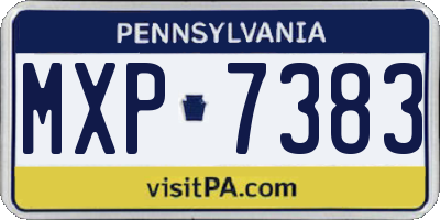 PA license plate MXP7383