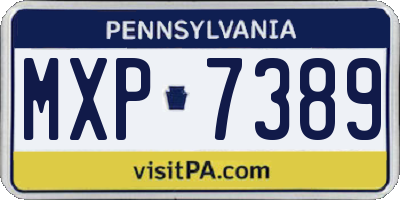 PA license plate MXP7389