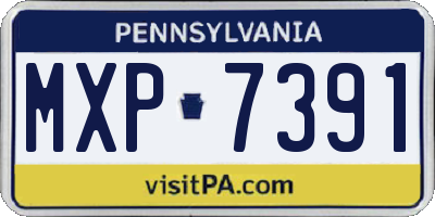 PA license plate MXP7391