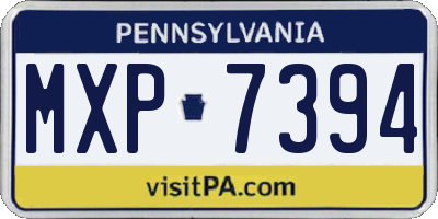 PA license plate MXP7394