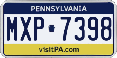 PA license plate MXP7398