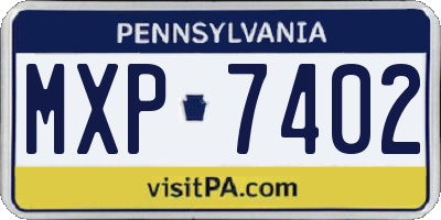 PA license plate MXP7402