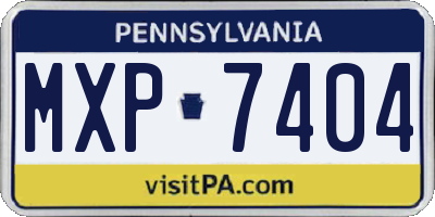 PA license plate MXP7404