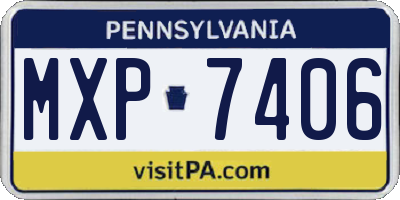 PA license plate MXP7406