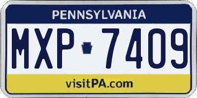 PA license plate MXP7409