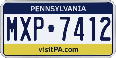 PA license plate MXP7412