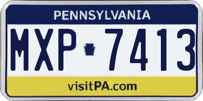 PA license plate MXP7413