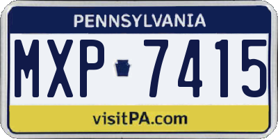 PA license plate MXP7415