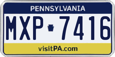 PA license plate MXP7416
