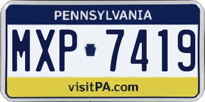 PA license plate MXP7419