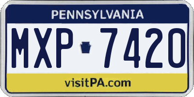 PA license plate MXP7420