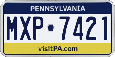 PA license plate MXP7421