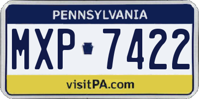 PA license plate MXP7422