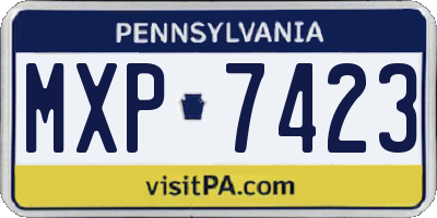 PA license plate MXP7423