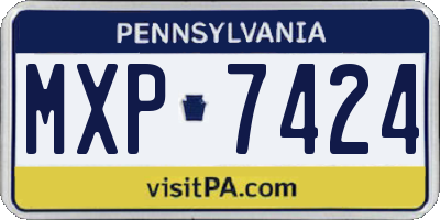 PA license plate MXP7424
