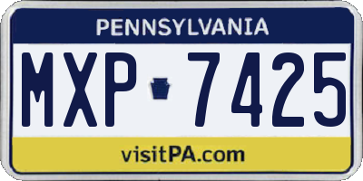 PA license plate MXP7425