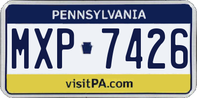 PA license plate MXP7426