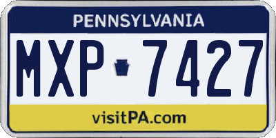 PA license plate MXP7427