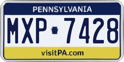 PA license plate MXP7428