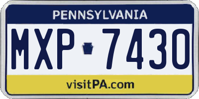 PA license plate MXP7430