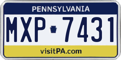 PA license plate MXP7431