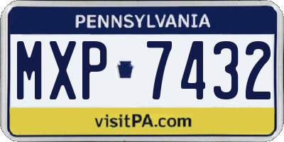 PA license plate MXP7432