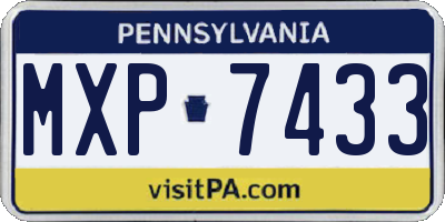 PA license plate MXP7433