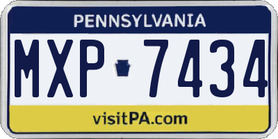 PA license plate MXP7434