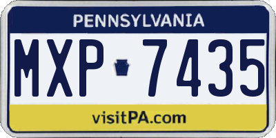 PA license plate MXP7435