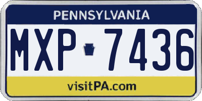 PA license plate MXP7436