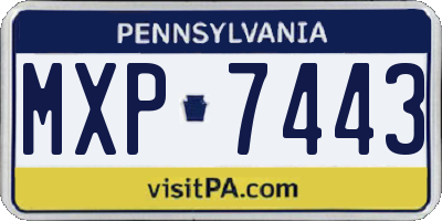 PA license plate MXP7443