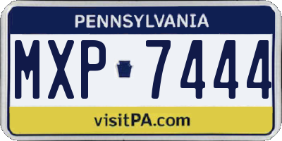 PA license plate MXP7444