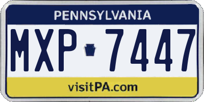 PA license plate MXP7447