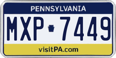 PA license plate MXP7449
