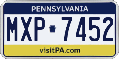 PA license plate MXP7452