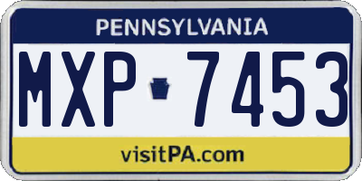 PA license plate MXP7453
