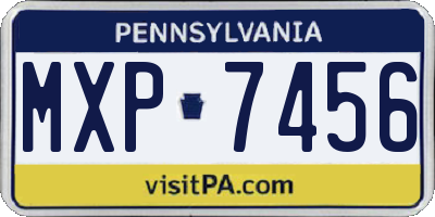 PA license plate MXP7456