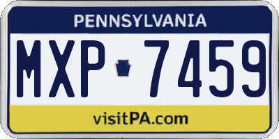 PA license plate MXP7459