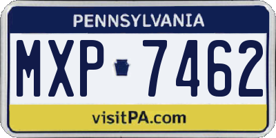 PA license plate MXP7462