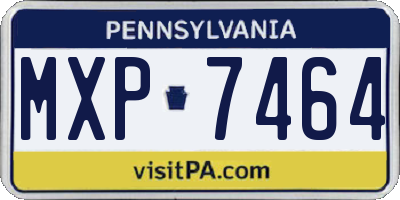 PA license plate MXP7464