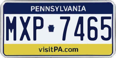 PA license plate MXP7465