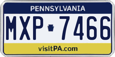 PA license plate MXP7466