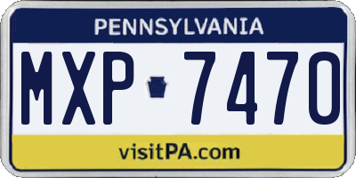 PA license plate MXP7470