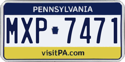 PA license plate MXP7471