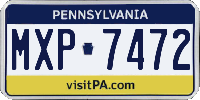 PA license plate MXP7472