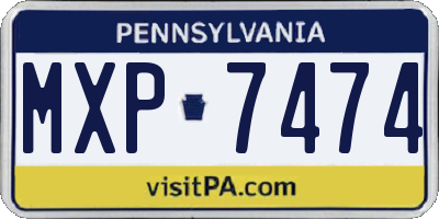 PA license plate MXP7474