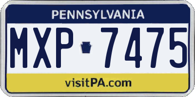PA license plate MXP7475