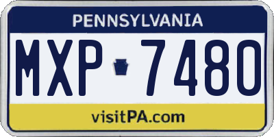 PA license plate MXP7480